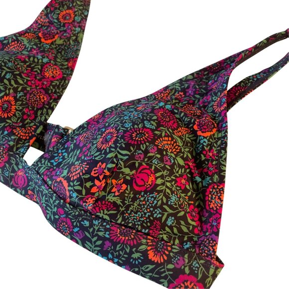 Summersalt The Plunge Bikini Top Only Red Florals SZ 4 - Picture 8 of 8